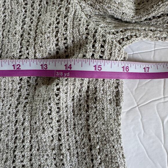 Nic +Zoe Sweater Women's XS Gray Sage Fringe Knit Open Front - Picture 8 of 9
